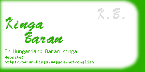 kinga baran business card